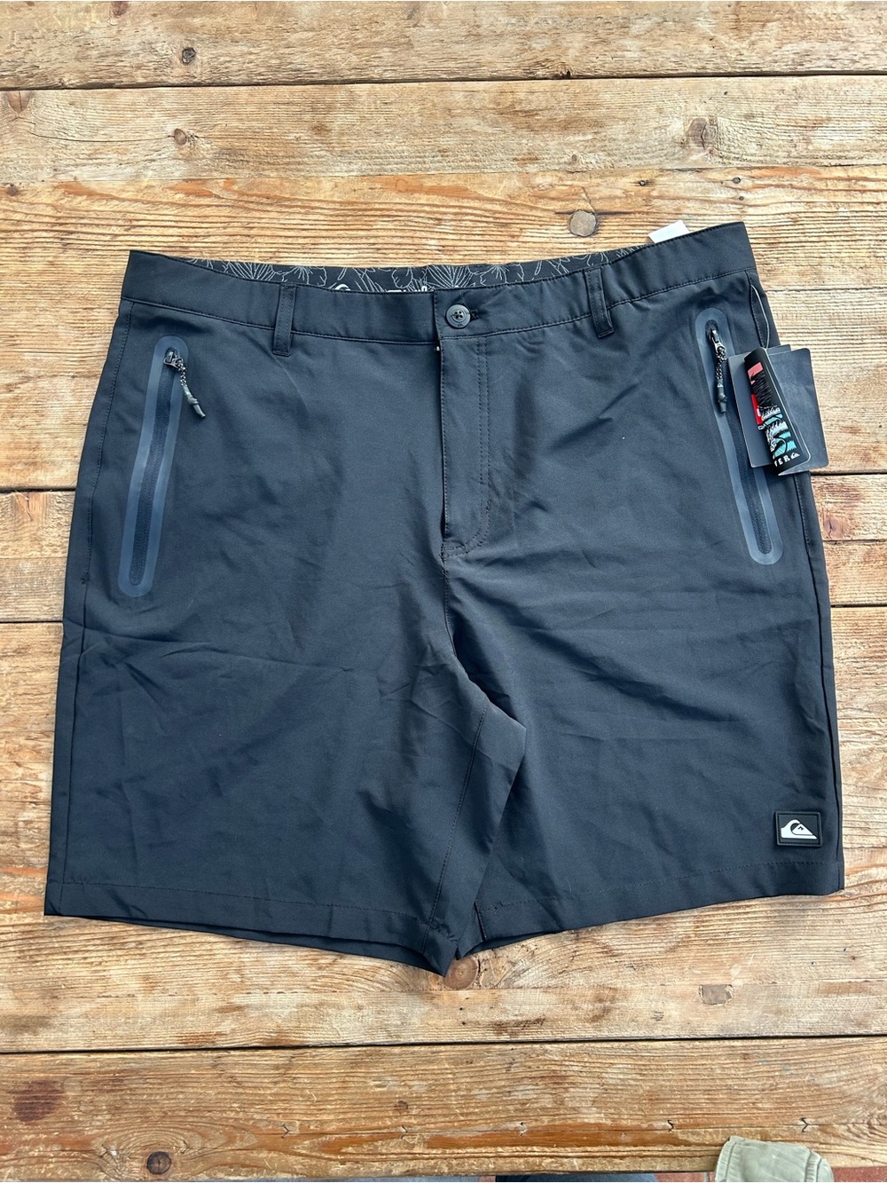 Quiksilver Black Stretch Zip-Pocket Shorts